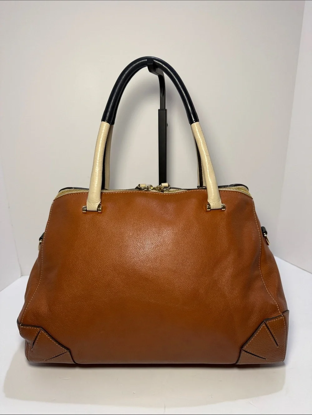 Furla Colorblock Pebbled Leather Satchel | Made in Italy - Picture 5 of 10